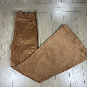 Harlow Jade Velvet Flare Pants Womens‎ Medium Brown Retro Stretchwear Y2K